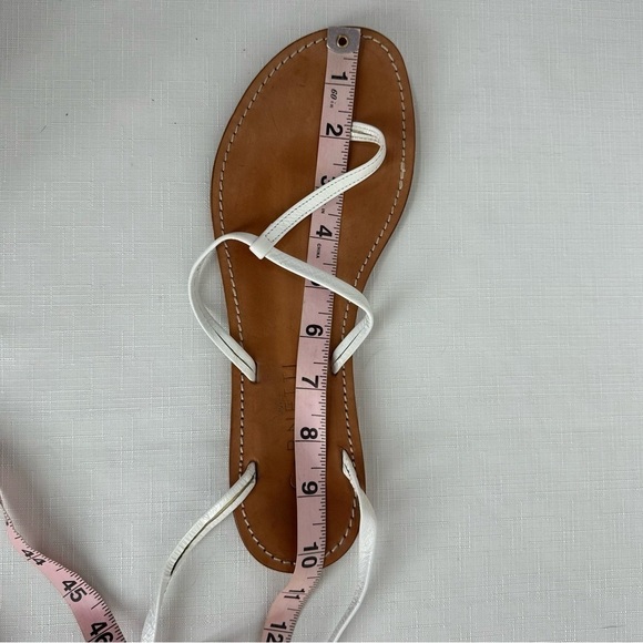 Cornetti size 41 Elia White Leather Tie Ankle Wrap Calf Thong Sandals - Picture 11 of 12